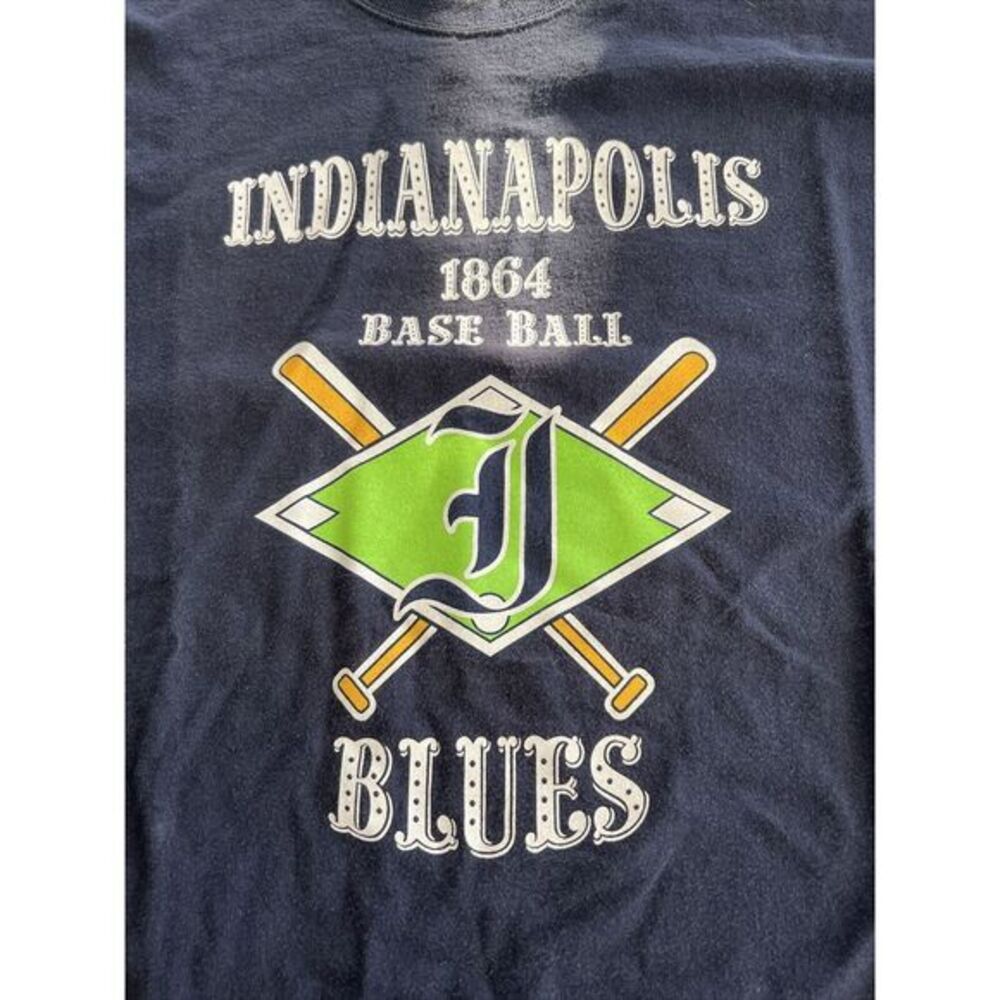 Vintage Indianapolis‎ Blues Baseball Long Sleeve T-Shirt Champion XL